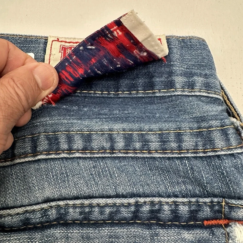 VTG Y2K True Religion Joey Jeans Twisted Flare Men 31x33 Distressed Flap Pockets
